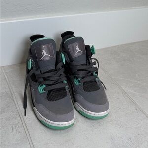 Nike Air Jordans Gray and Green Sneakers